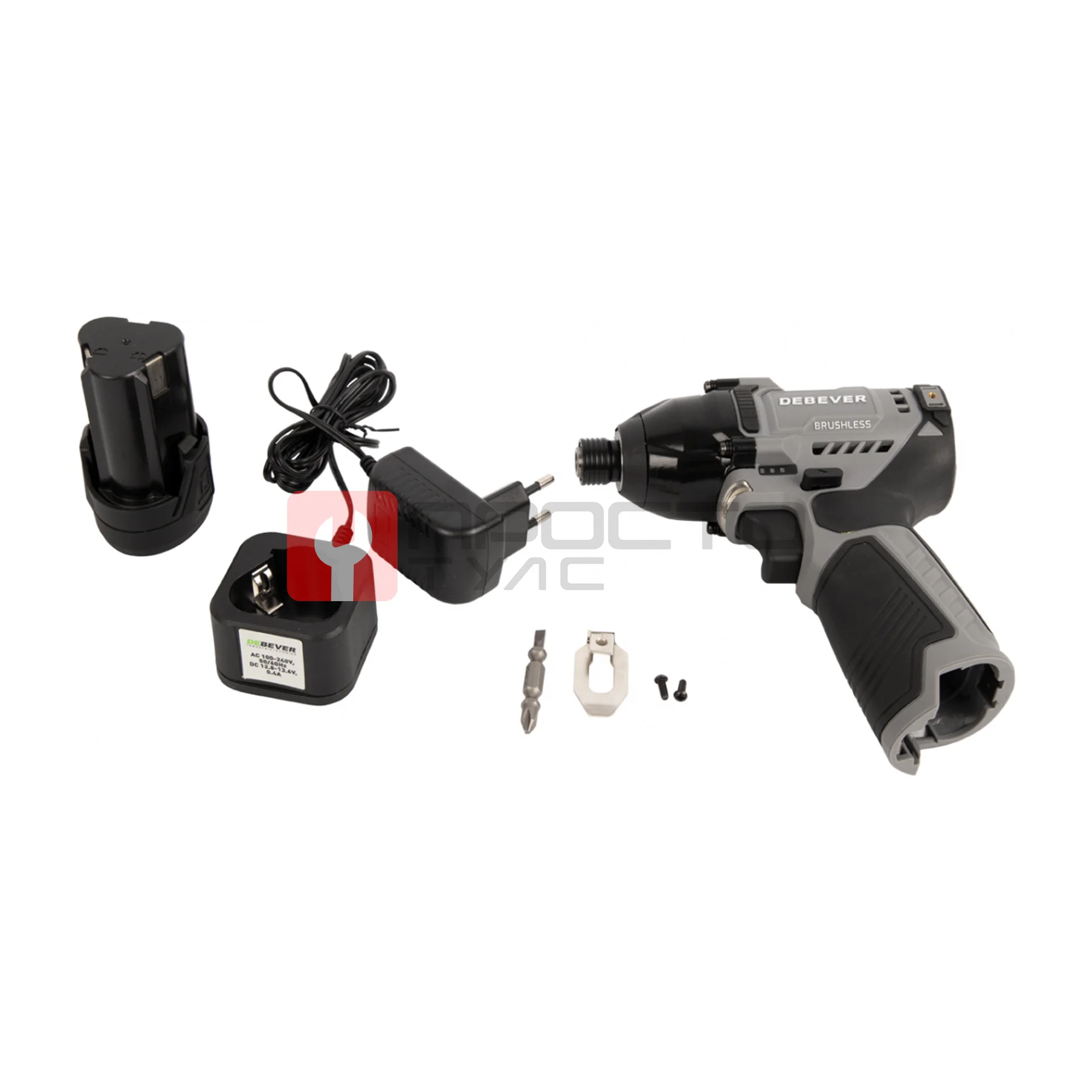 DBE-7361CKIT Винтоверт аккумуляторный DeBever бесщеточный, ударный, шестигранник 1/4", 140Nm, 12В, 1.5 Ач в наборе с аккумулятором и зарядным ус фото (0)
