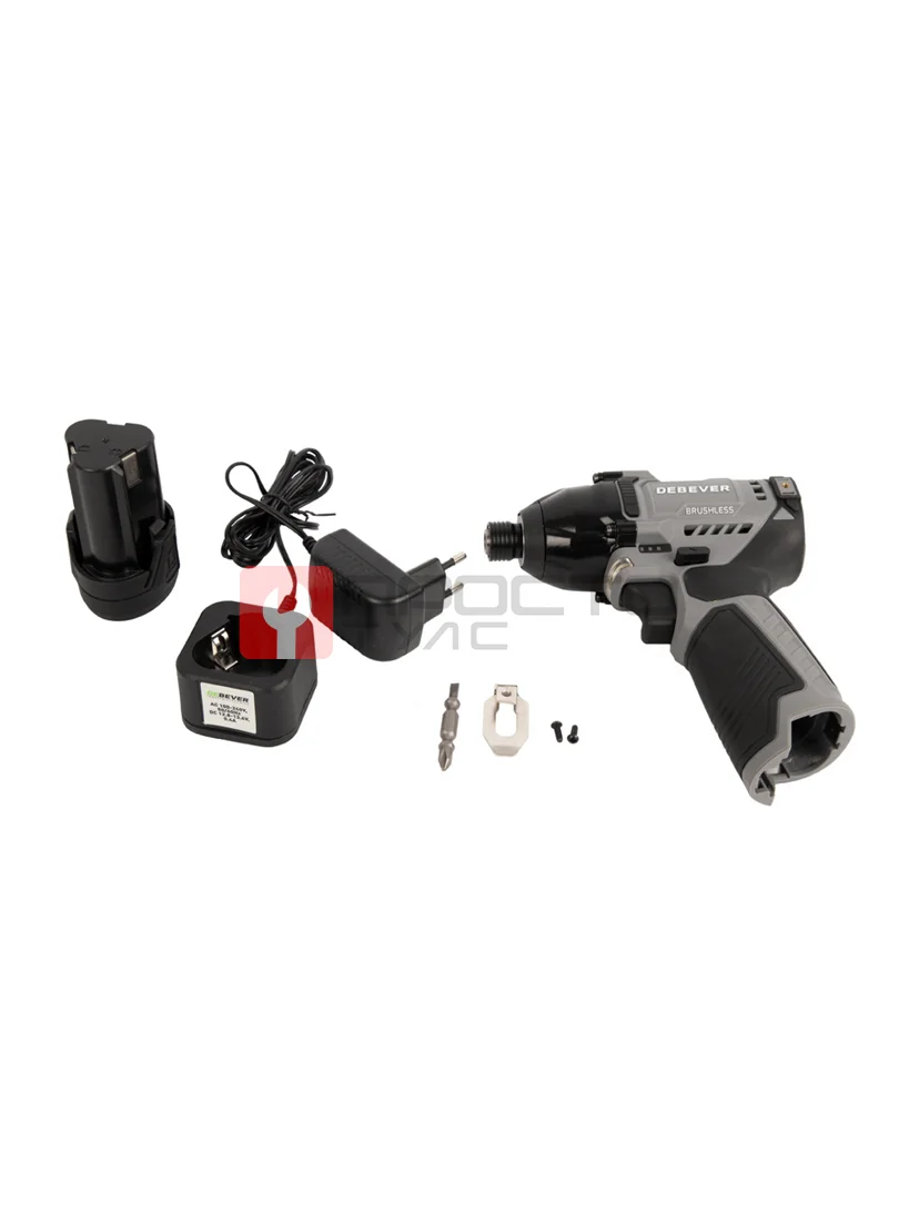 DBE-7361CKIT Винтоверт аккумуляторный DeBever бесщеточный, ударный, шестигранник 1/4", 140Nm, 12В, 1.5 Ач в наборе с аккумулятором и зарядным ус
