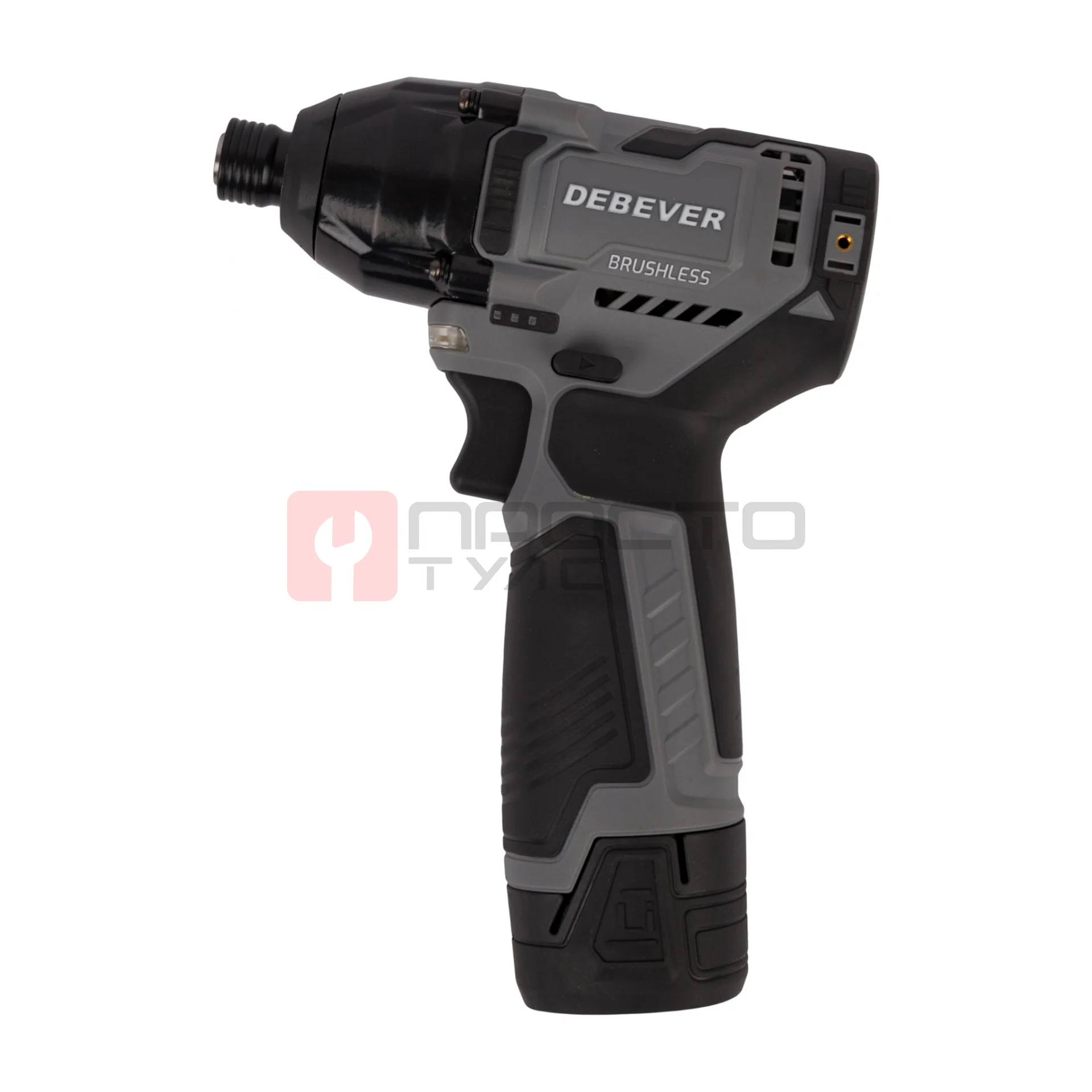 DBE-7361CKIT Винтоверт аккумуляторный DeBever бесщеточный, ударный, шестигранник 1/4", 140Nm, 12В, 1.5 Ач в наборе с аккумулятором и зарядным ус фото (4)