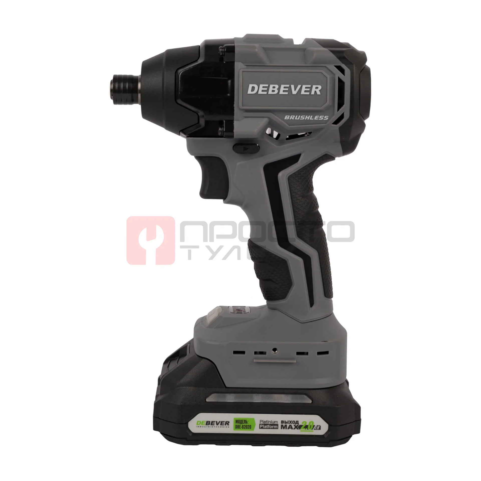 DBE-7462CKIT Винтоверт аккумуляторный DeBever бесщеточный, ударный, шестигранник 1/4", 3 скорости, 200Nm, 20B, 2 Ач в наборе с аккумулятором и з фото (5)