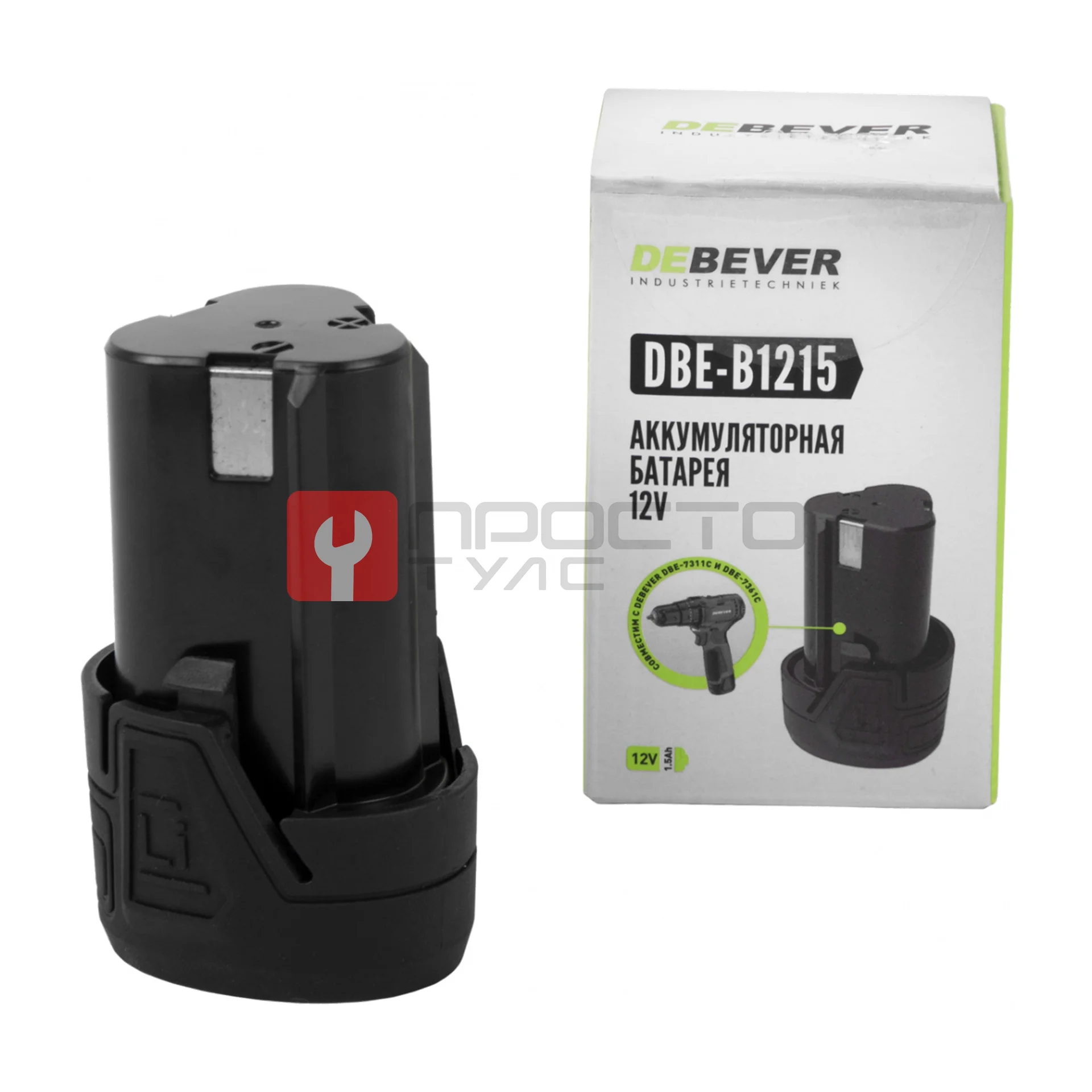 DBE-B1215 Аккумулятор DeBever li-ion; 12В; 1,5 Ач фото (1)