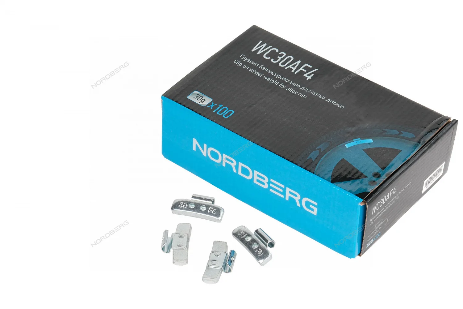 Грузики балансировочные для литых дисков Fe 30 г, 100 шт. NORDBERG WC30AF4 фото (0)
