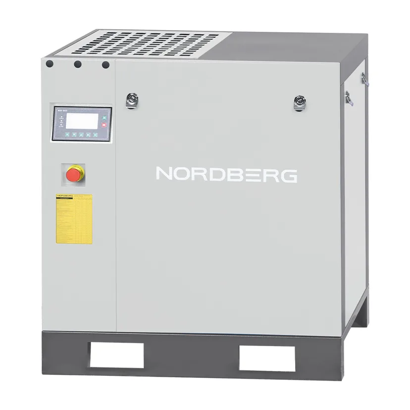 Компрессор винтовой, 7,5 кВт, 10 бар, 900 л/мин, без ресивера, серый NORDBERG NCC10-G