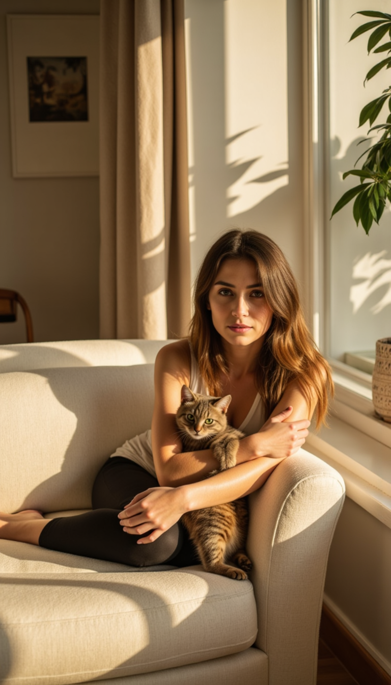 Уютная фотосессия с котиком: идеи и советы
