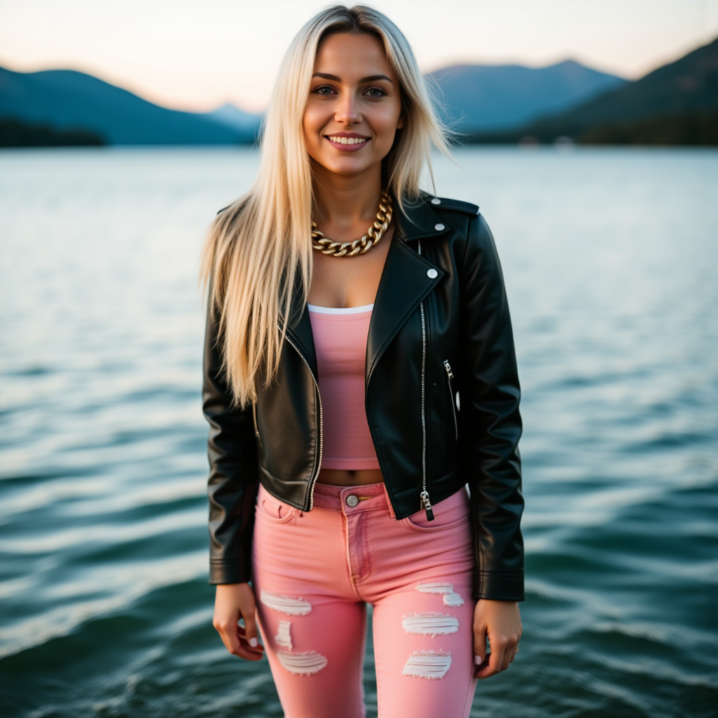 Озерная фотосессия: Streetwear в розовом (85мм)