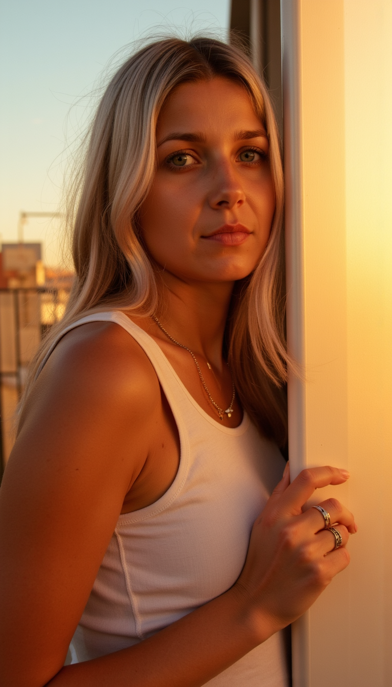 ИИ Портрет: Золотой час, Nikon Z8, Rule of Thirds