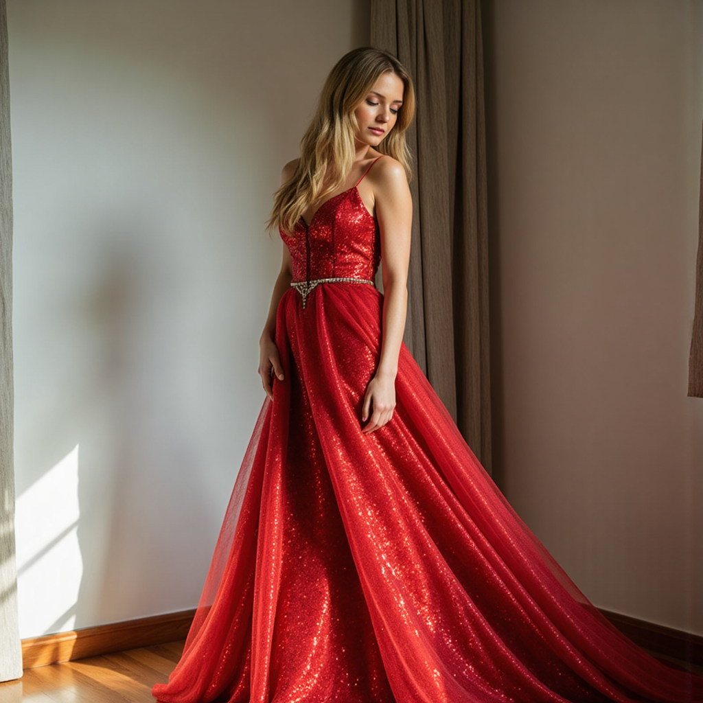 Шикарные фото нейросетью: красное сияние