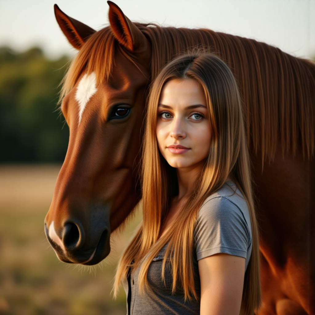Меланхоличная фотосессия с лошадью: Искусство AI