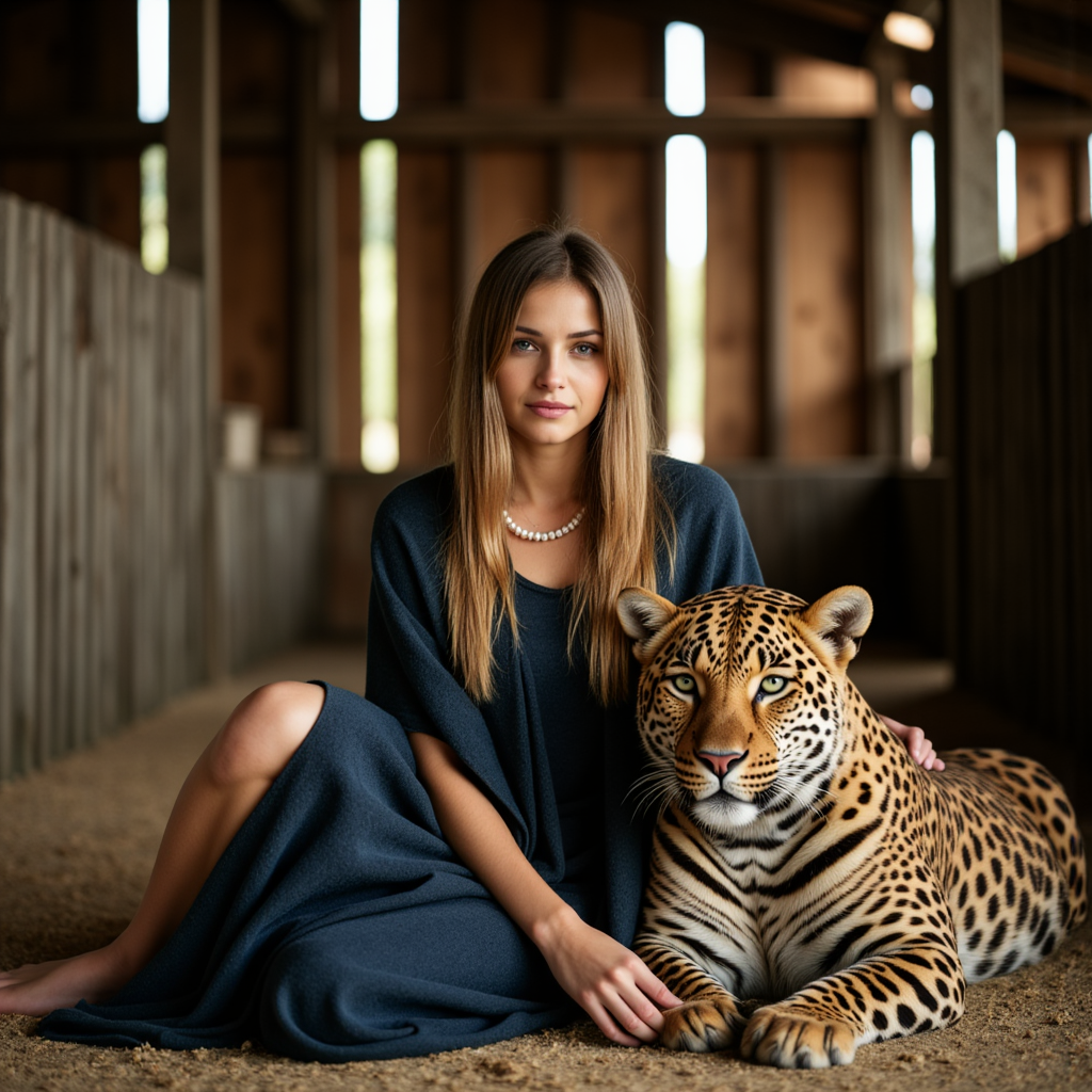 Фотосессия с леопардом: Пасторальный портрет (50mm)