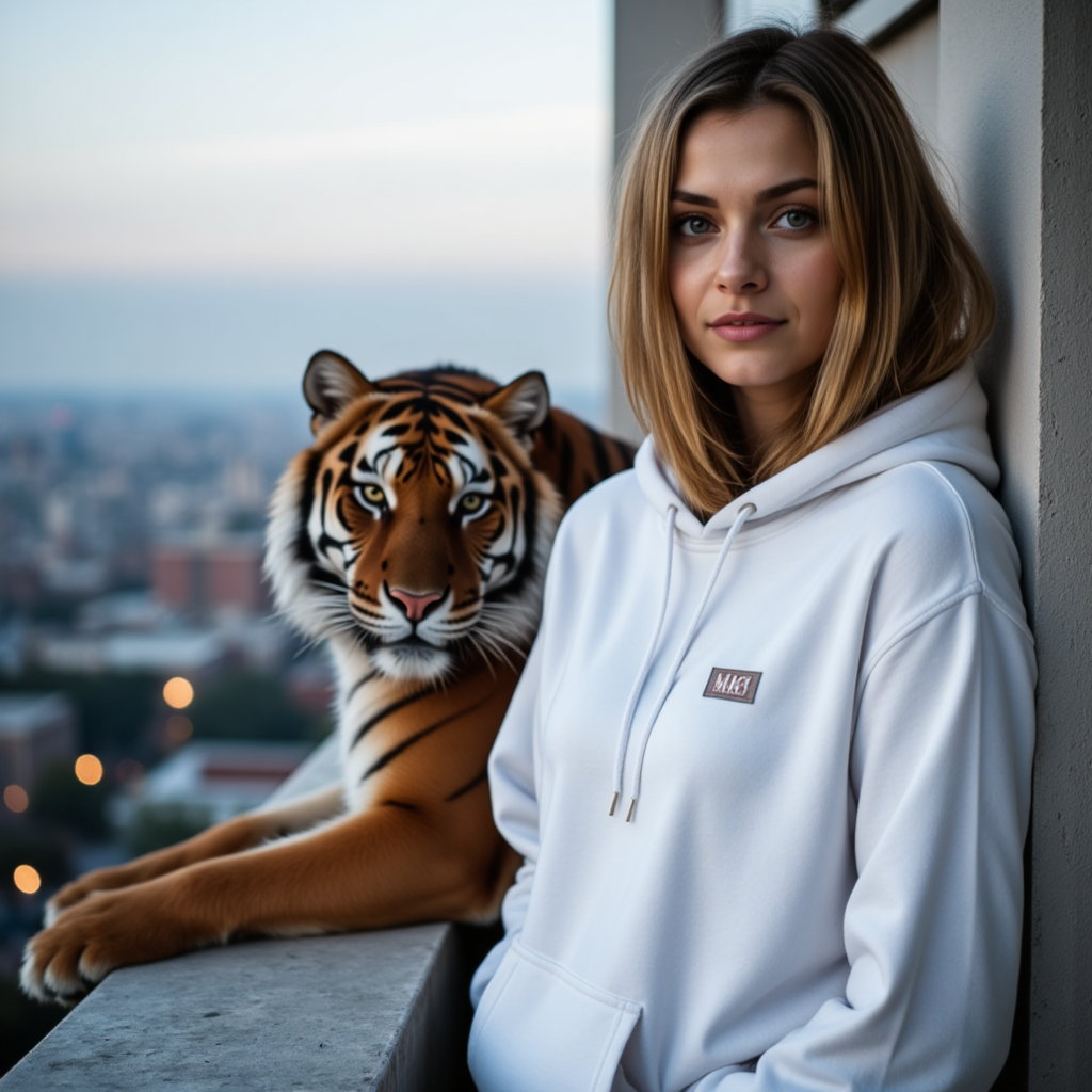 Фотосессия с тигром: урбанистичный портрет в стиле стритвир