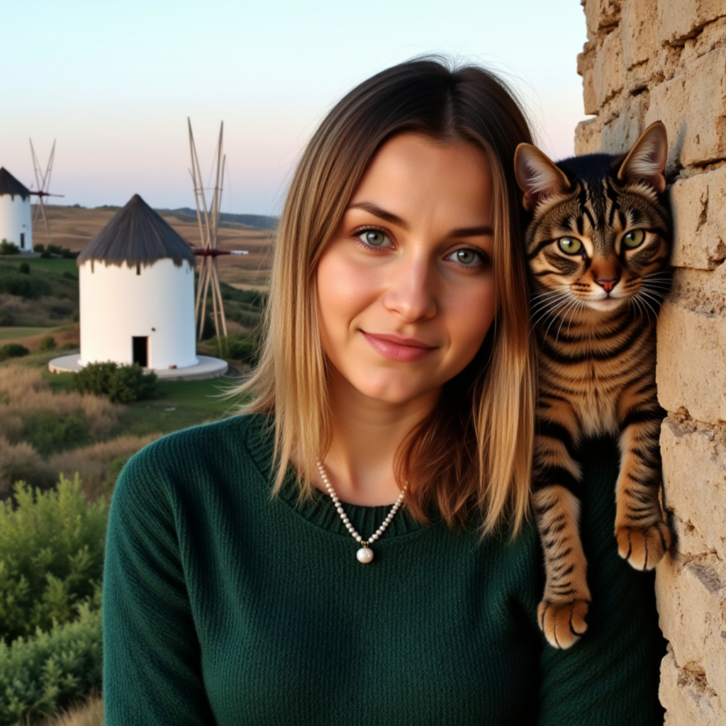 Кошачья фотосессия: Изумруд в лучах заката