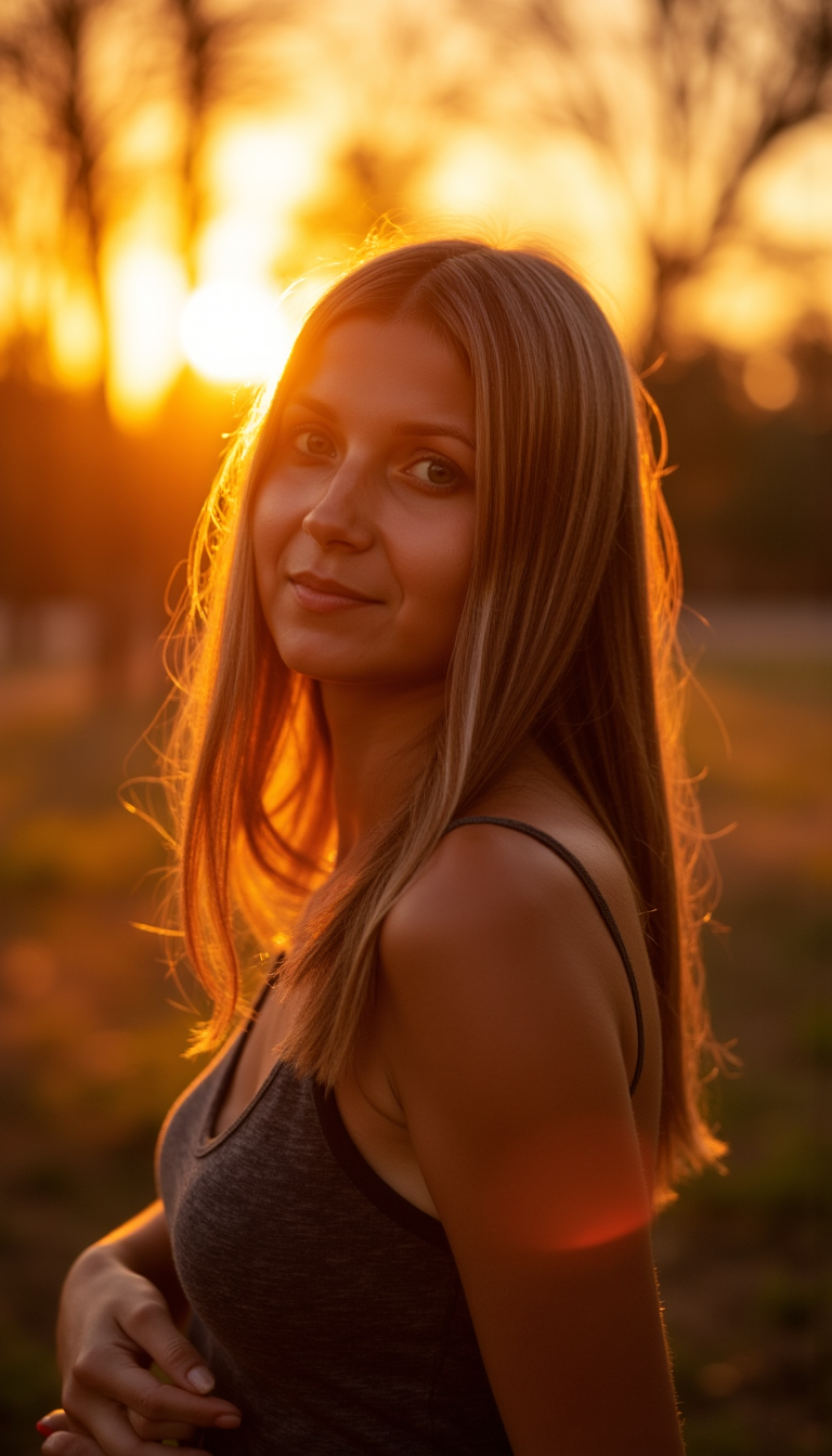 AI Портрет: Золотой час, Canon R6, 85mm