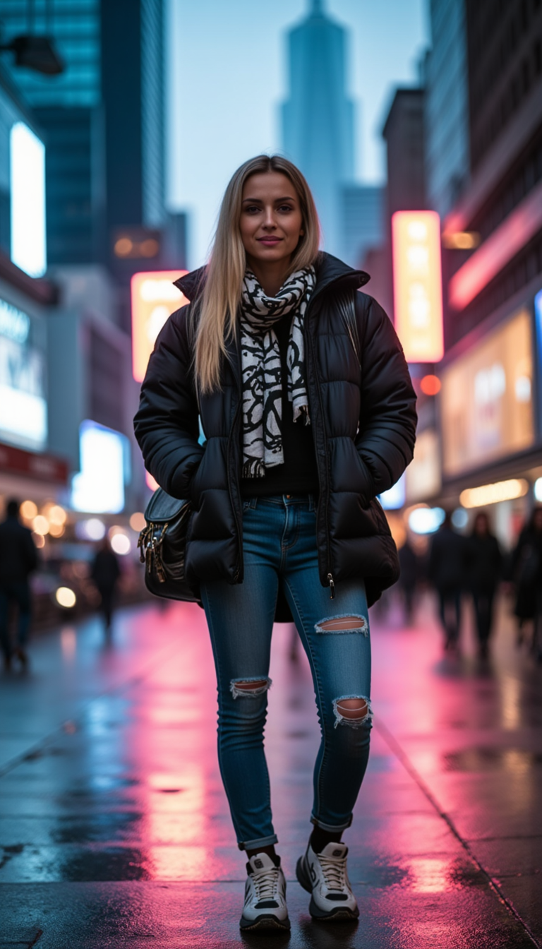 AI Street Style: Canon R5, 85mm & Кино-Эффект