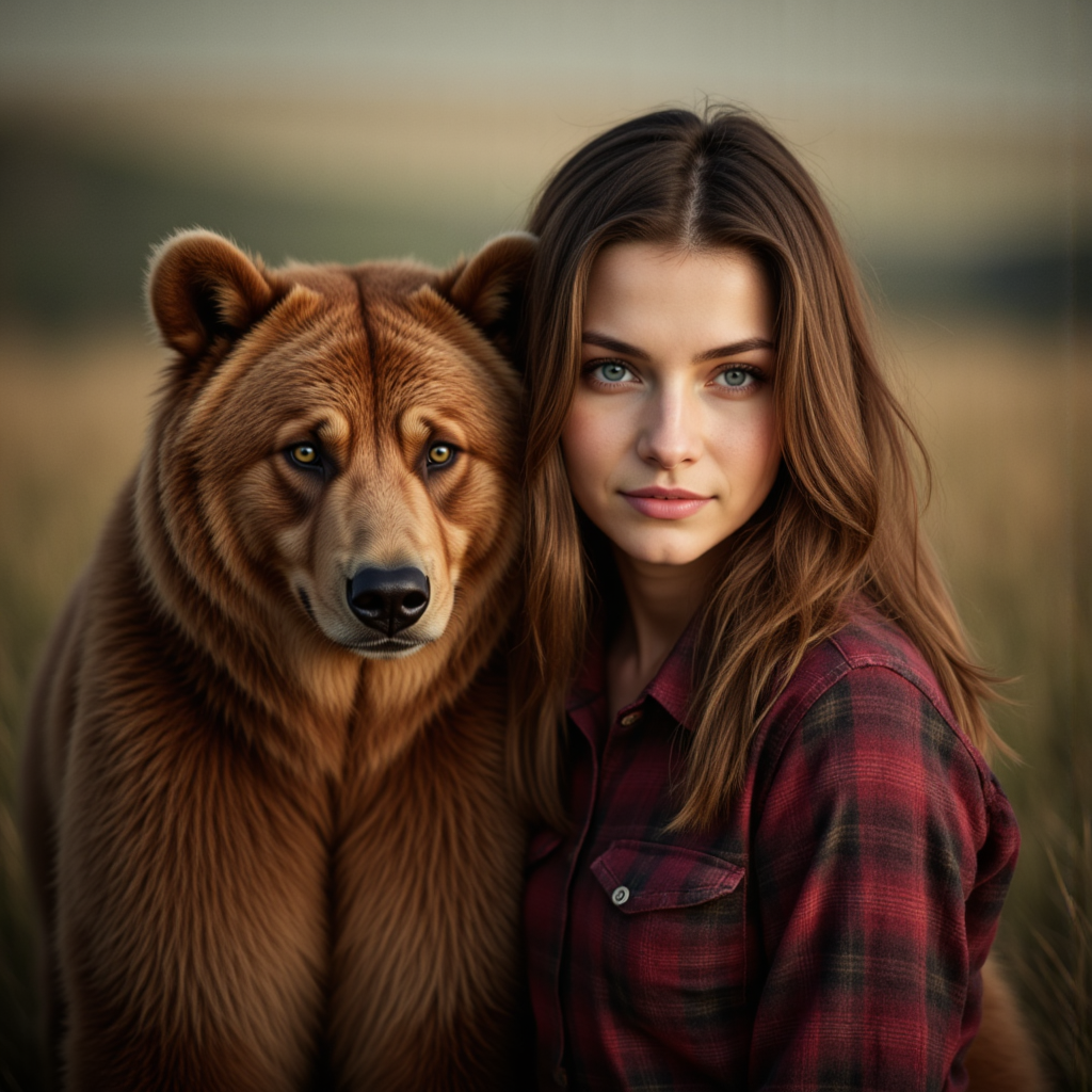 Хипстер фотосессия с медведем