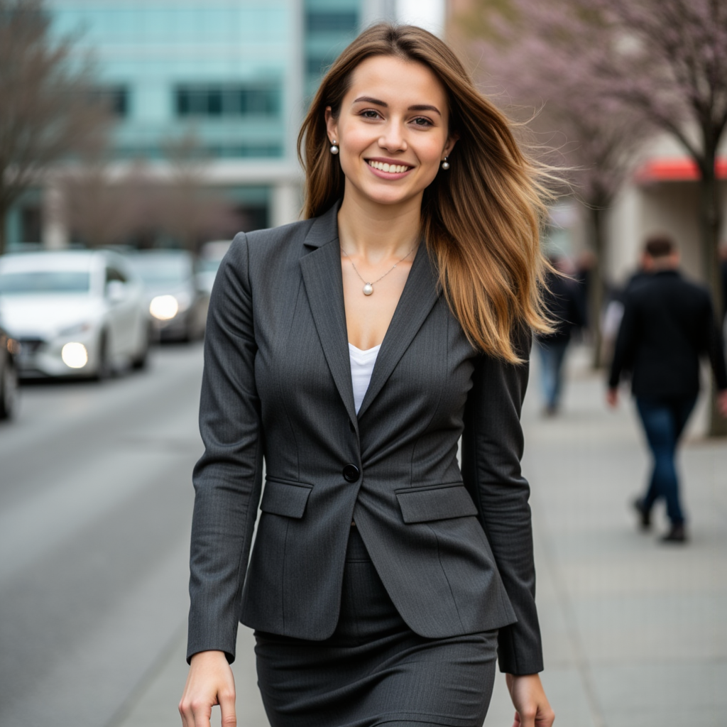 Весенняя фотосессия: Девушка в деловом стиле