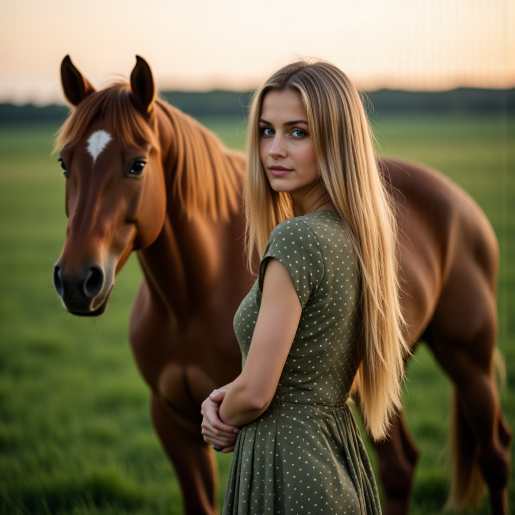 Вечерняя фотосессия с конем: Загадочный образ