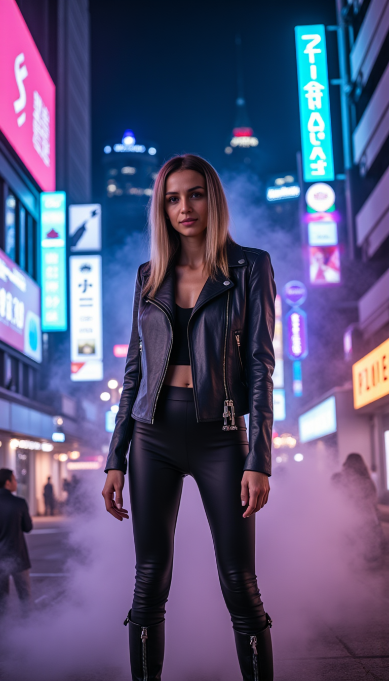 Киберпанк Неон: AI Фото Города (Canon EOS R5)