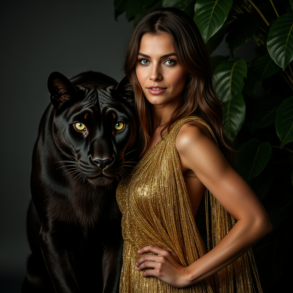 Пантера и золото: роковая женщина в фотосессии
