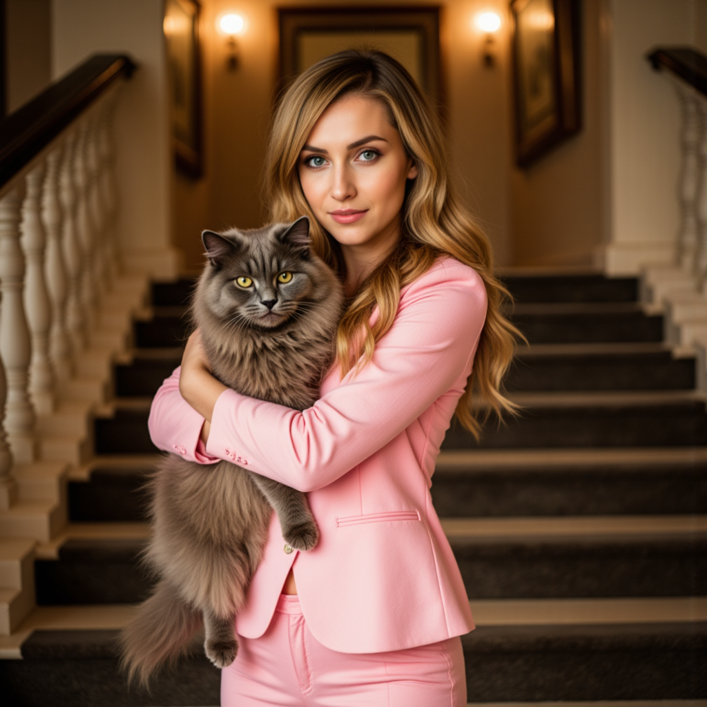 Гламурная фотосессия с кошкой: шелковый шик и мрамор