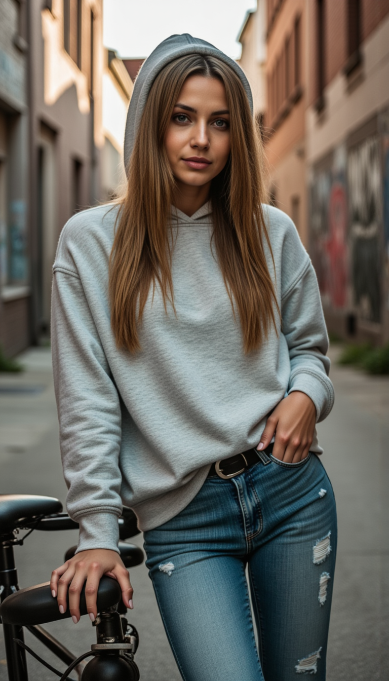 AI Фото: Уличный стиль, Canon R5, Свет и Фокус