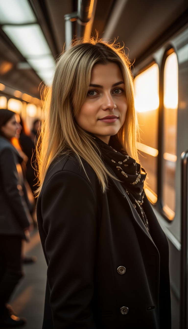 Метро-Фотосессия: Золотой час, Sony A7 IV, Боке