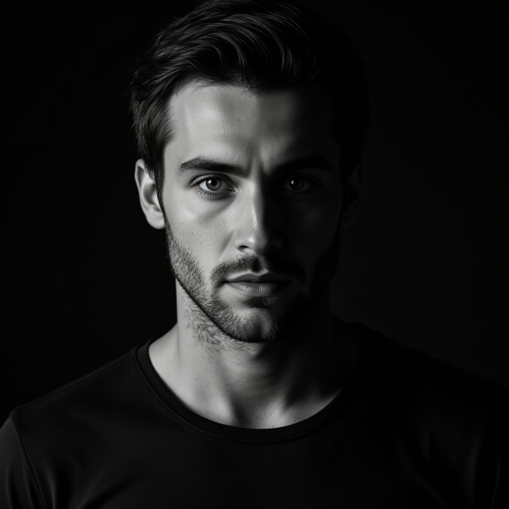 Брутальная черно-белая фотосессия: Хипстер в оверсайз
