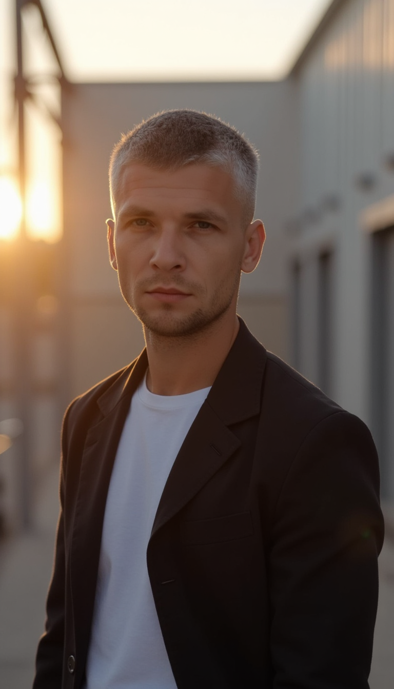 AI Ч/Б Портрет: Страх, Боке, Canon R6