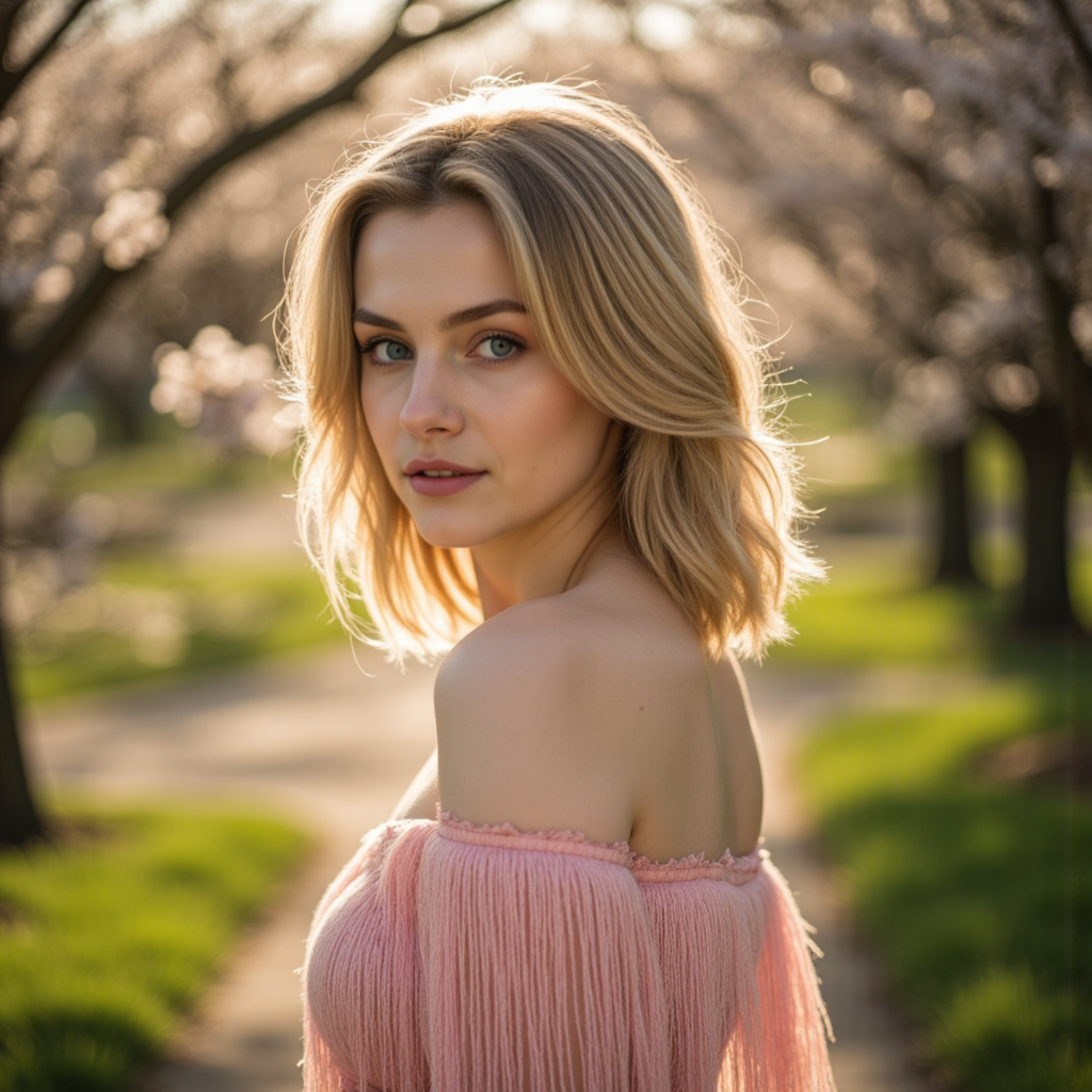 Весенняя фотосессия: Розовая мечта, взгляд сквозь солнце.