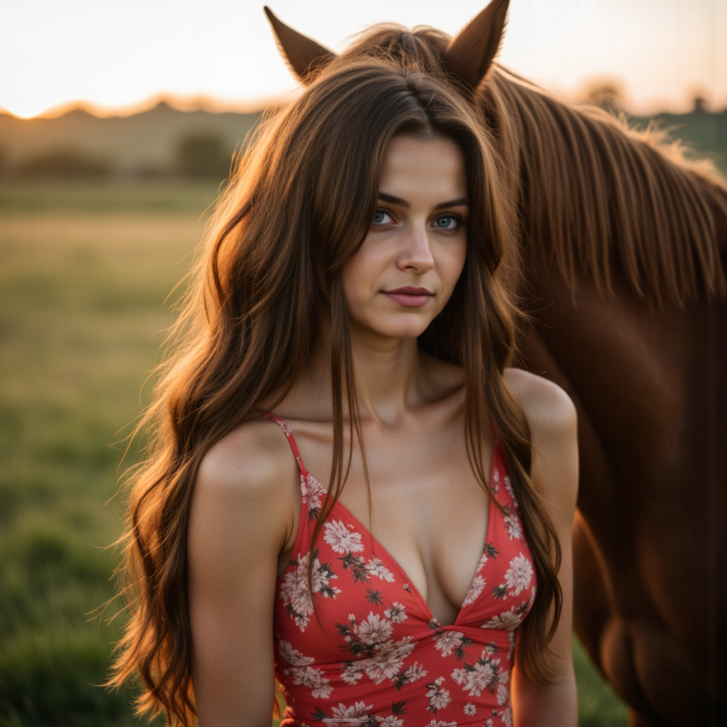 Утро с Лошадью: Нежное Фото Портрет