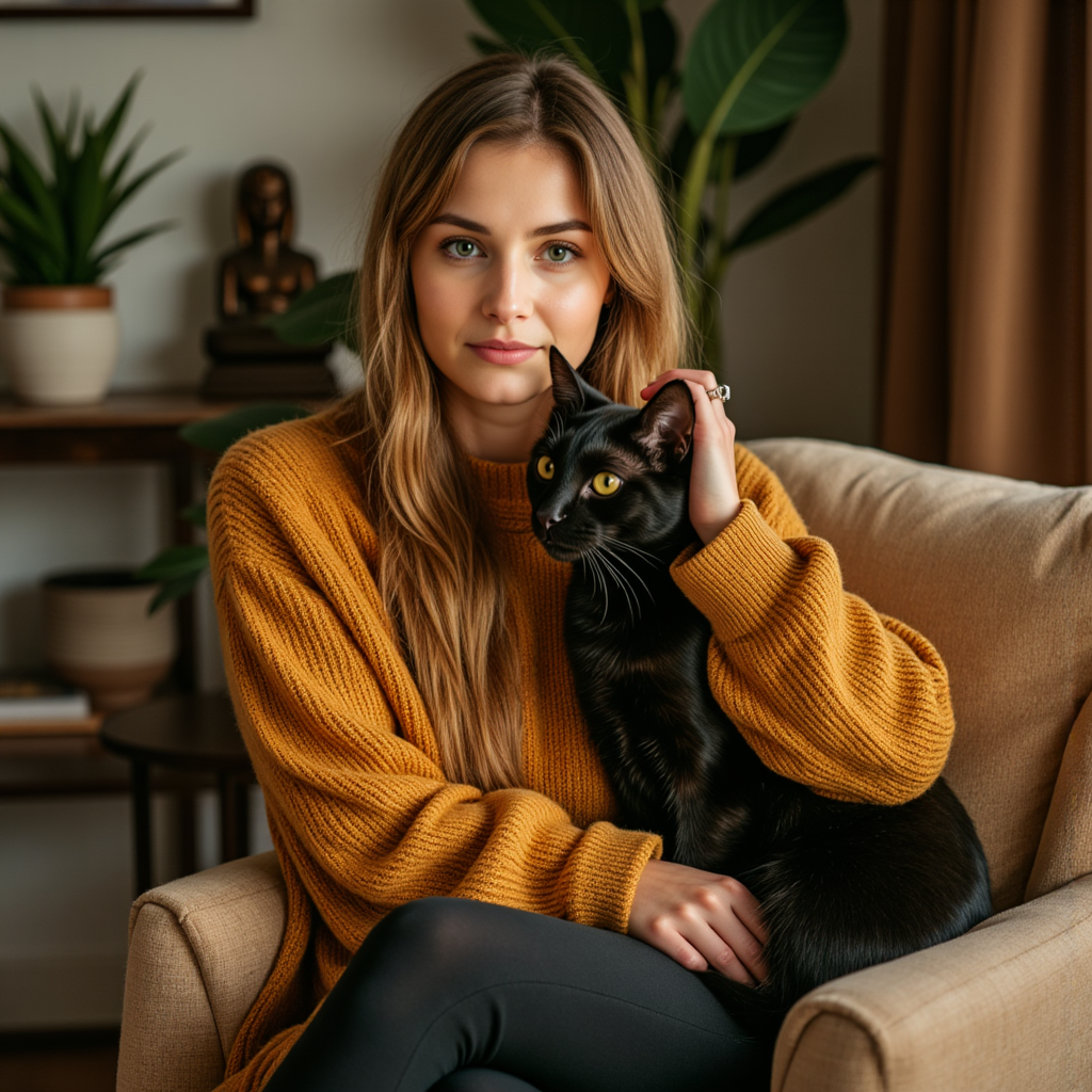 Женская фотосессия: Кошка, уют и золото в Египте