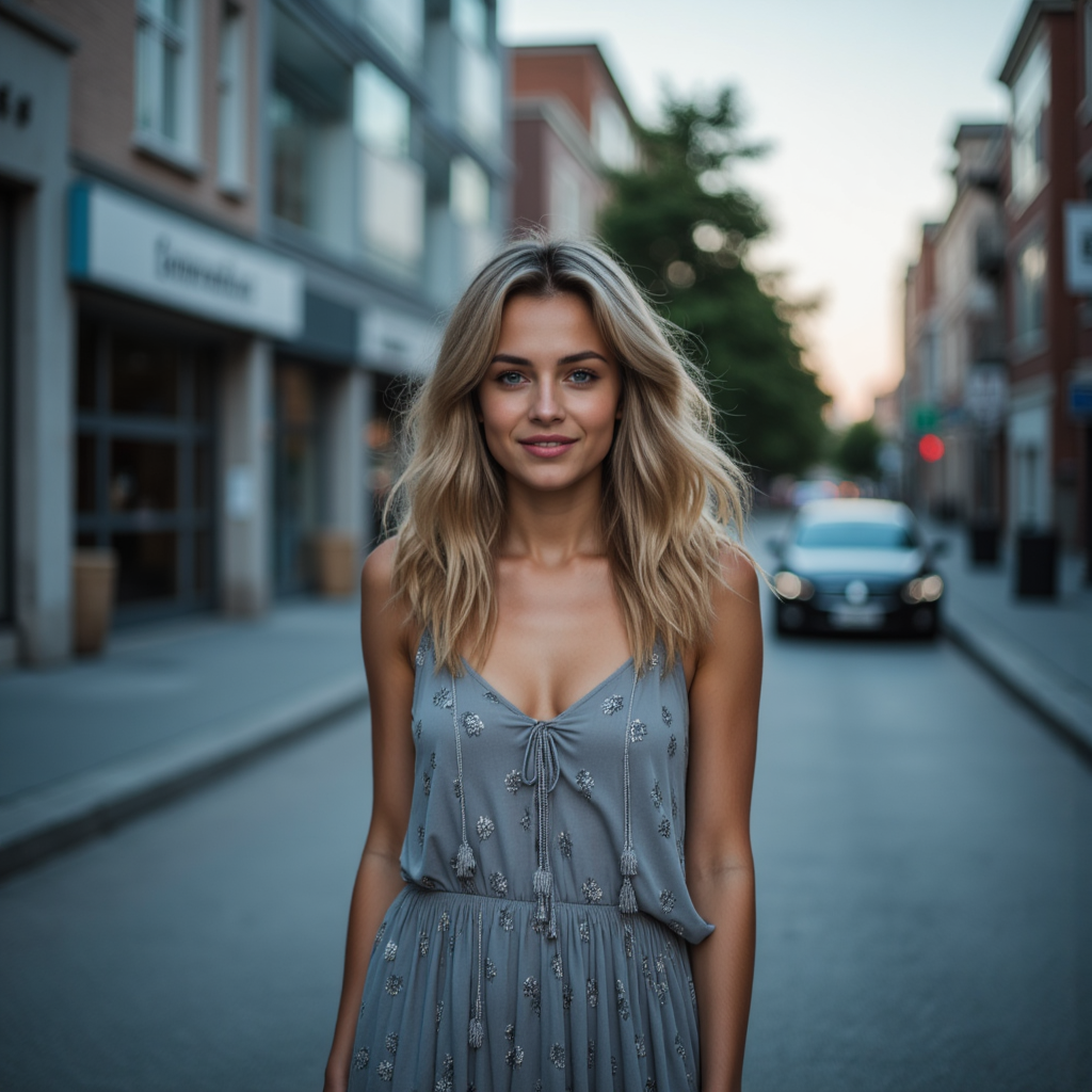Уличная фотосессия: Серая макси и естественность
