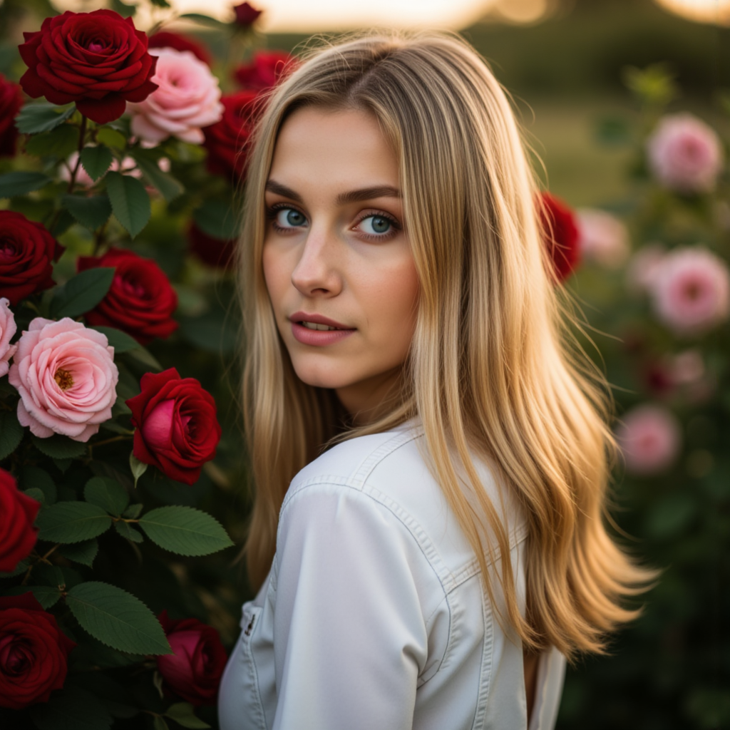 Розы & Меланхолия: Нежная Фотосессия в Дениме
