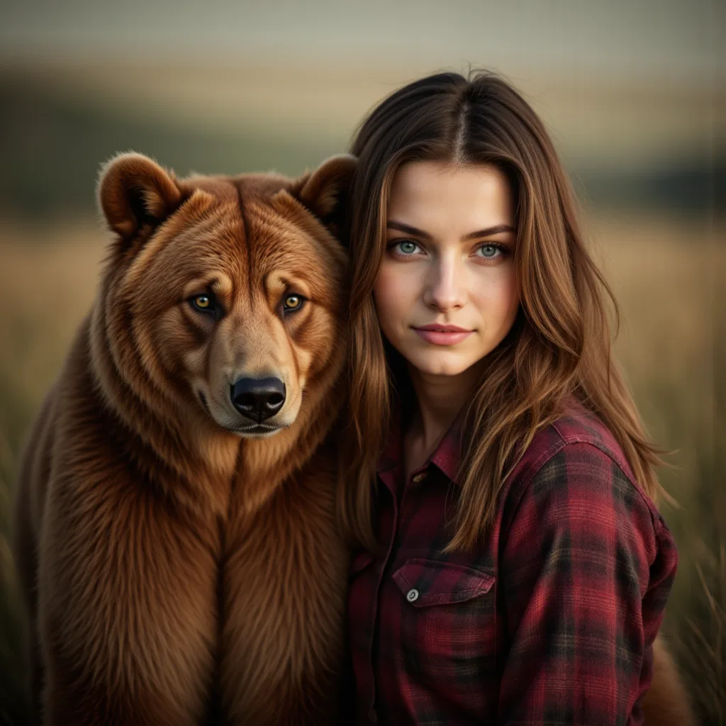 Хипстер фотосессия с медведем