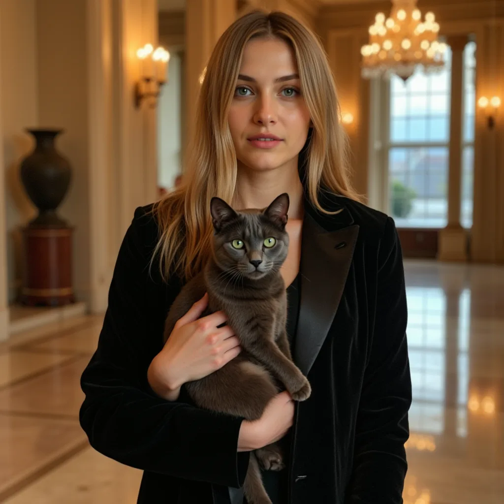 Фотосессия с кошкой: Роскошь в бархате и шелке