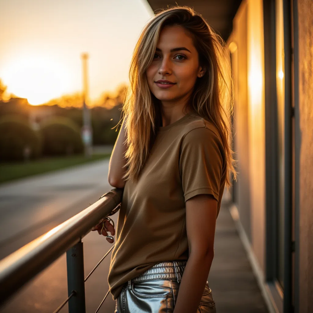 Нейро Фото: Портрет Streetwear в Золотой Час