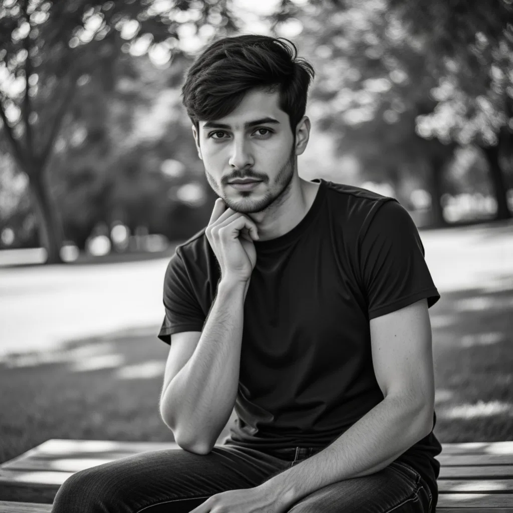Черно-белая фотосессия в парке: уют и естественность