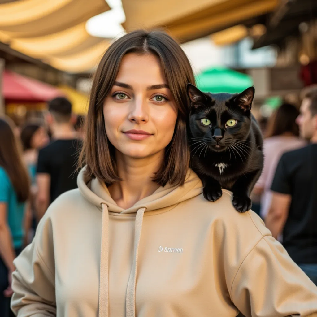 Черная кошка в стритстайл: фотосессия в RAW