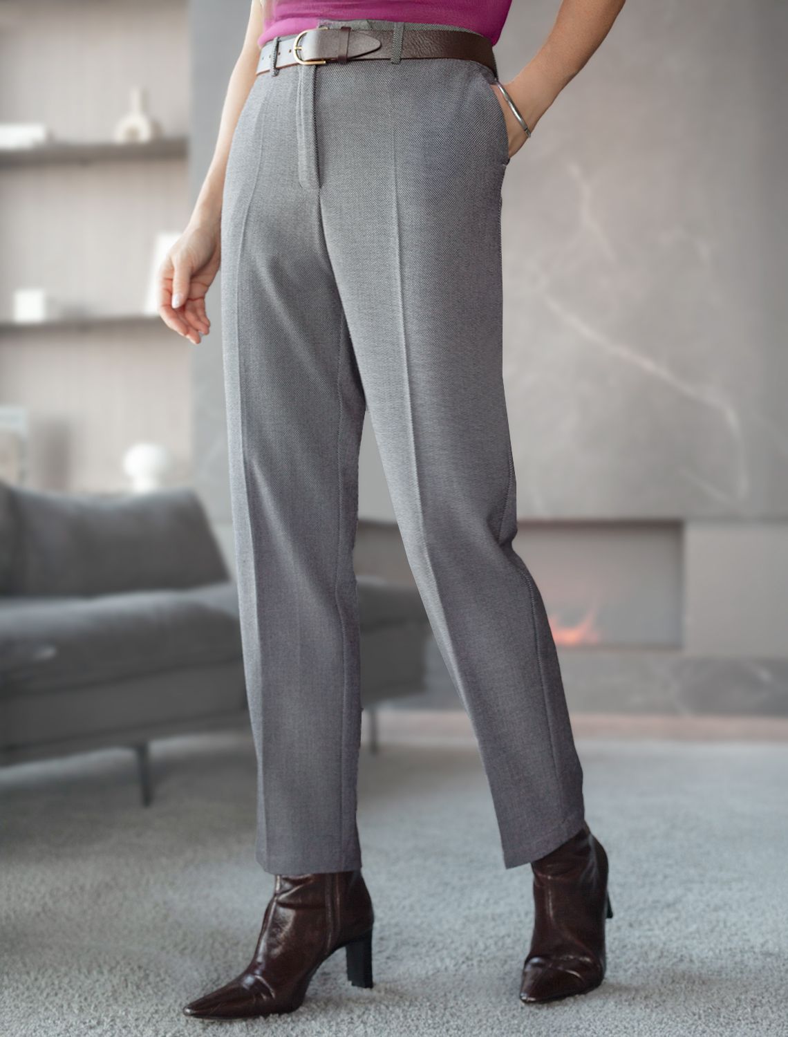 картинка Брюки женские серый магазин Одежда+ являющийся официальным дистрибьютором в России 