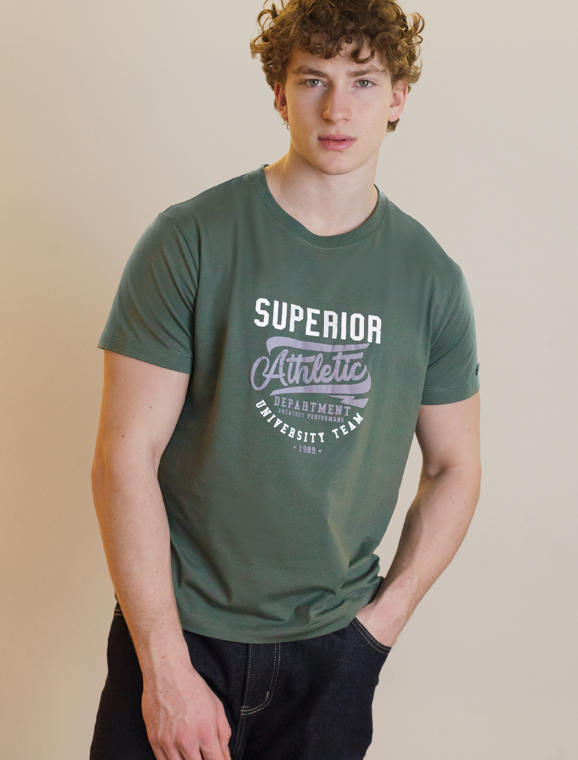 картинка Футболка мужская т.оливковый_athletic от магазина Одежда+