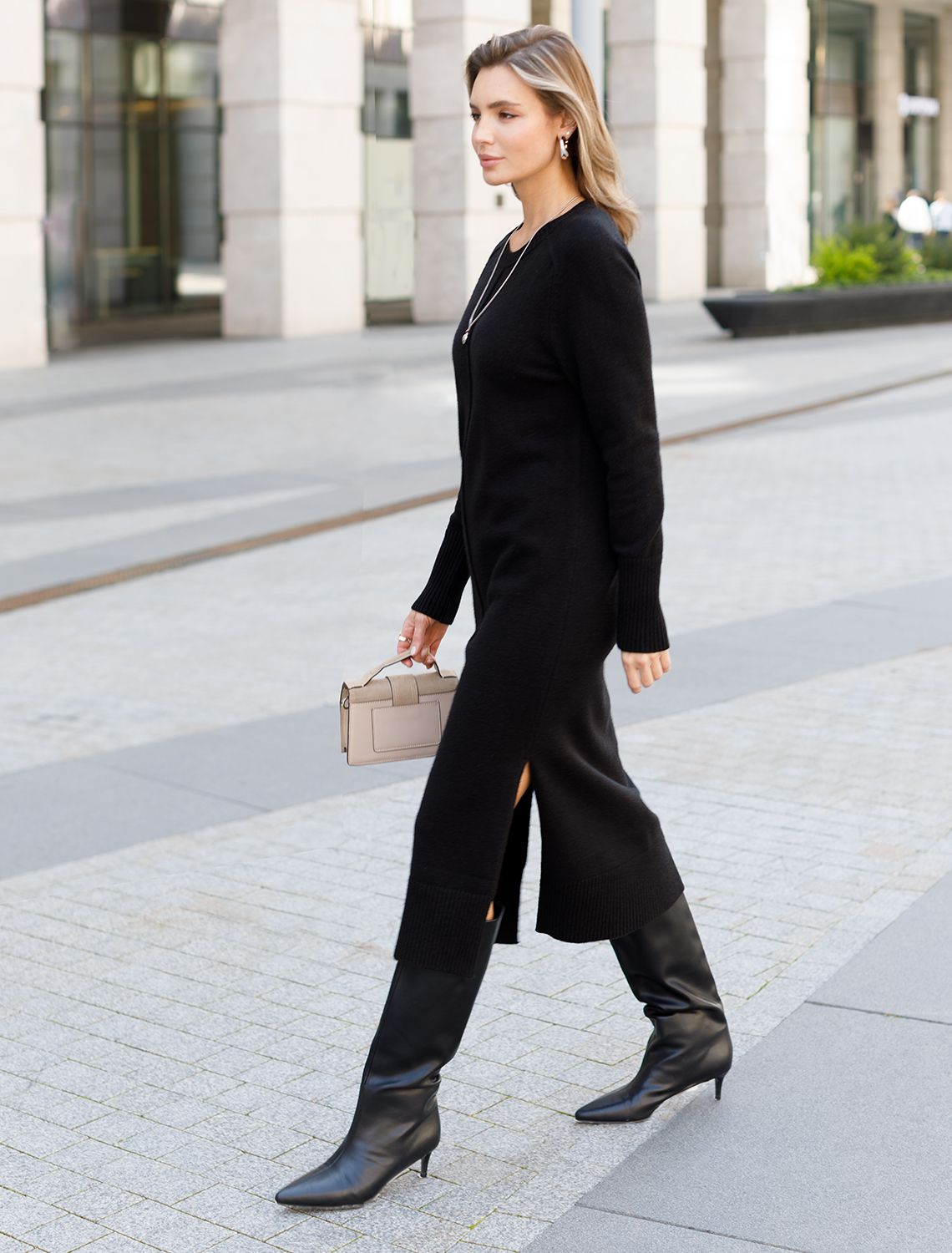 картинка Платье вязаное женское черный от магазина Одежда+