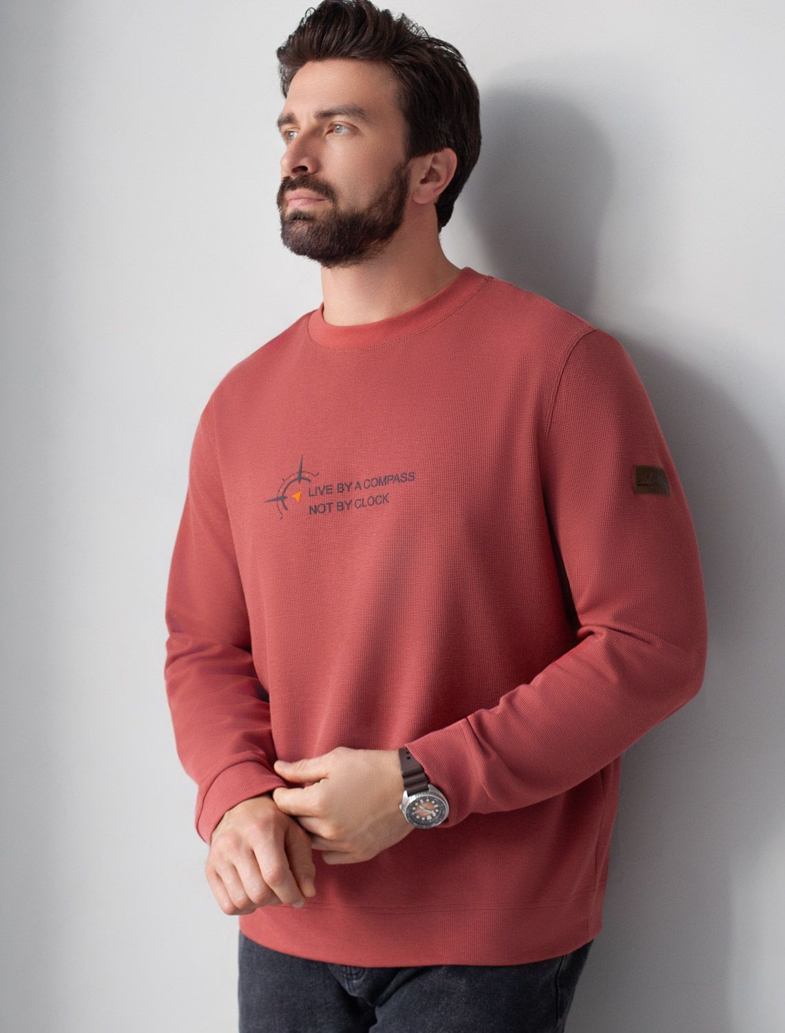 картинка Джемпер мужской кирпичный_compass магазин Одежда+ являющийся официальным дистрибьютором в России 