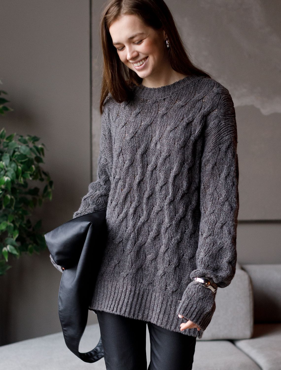 картинка Джемпер женский кофе меланж магазин Одежда+ являющийся официальным дистрибьютором в России 