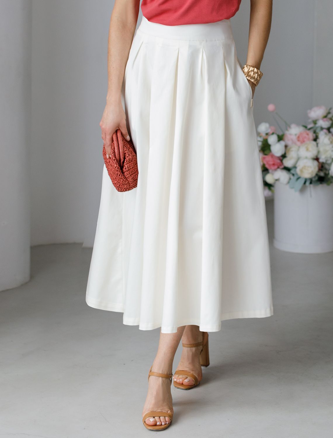 картинка Юбка женская белый магазин Одежда+ являющийся официальным дистрибьютором в России 