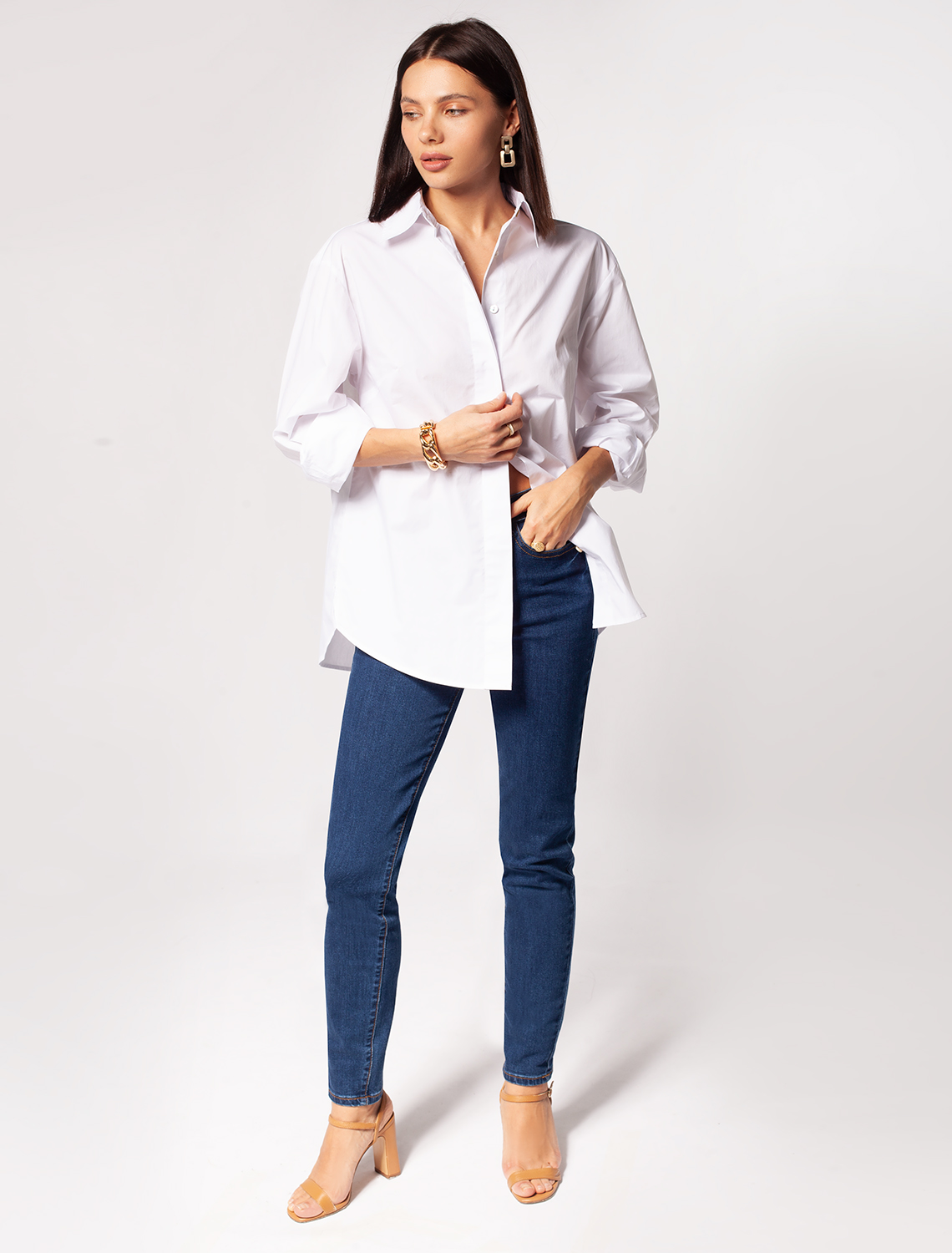 картинка Джинсы женские темно-синий магазин Одежда+ являющийся официальным дистрибьютором в России 