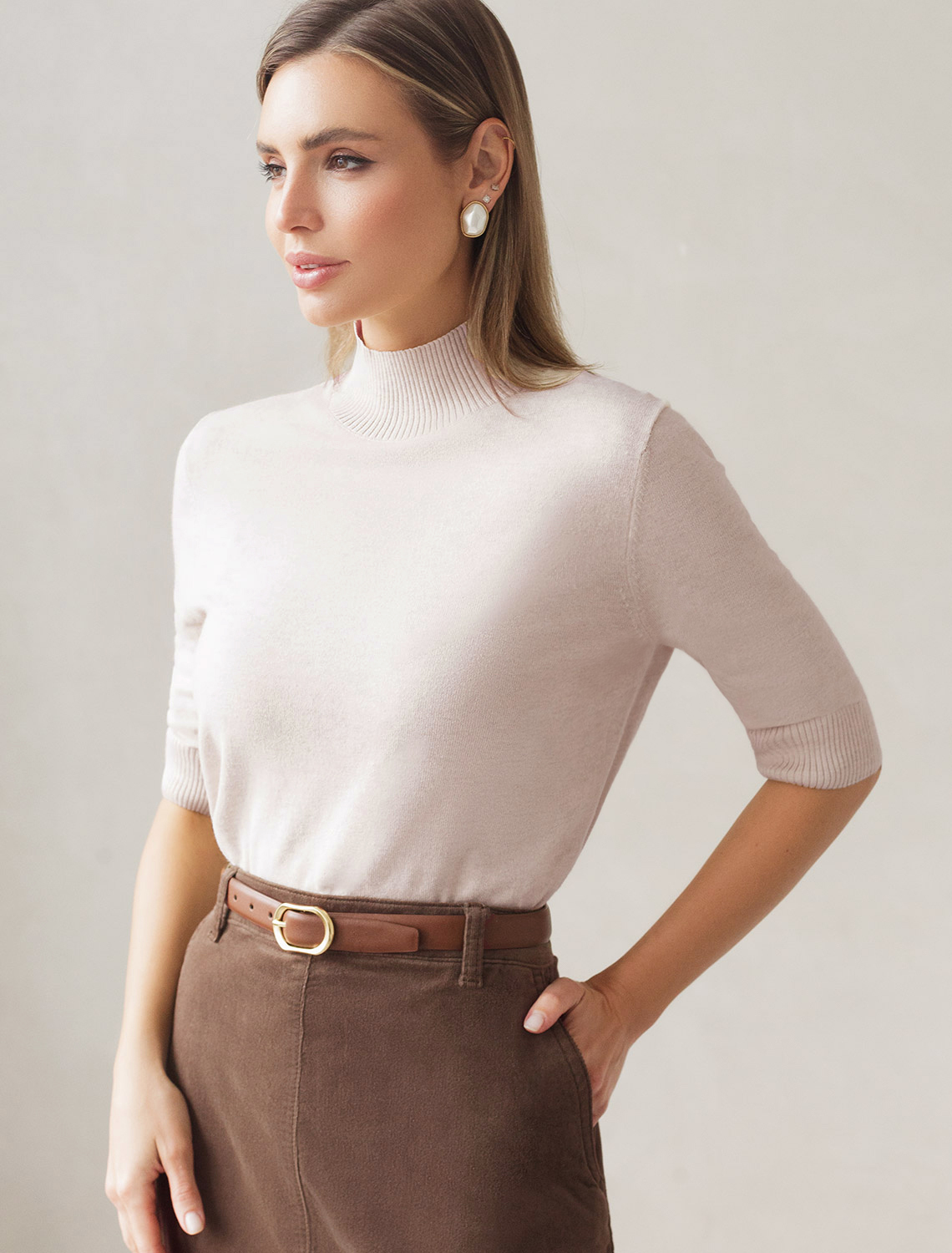 картинка Свитер женский бежевый меланж от магазина Одежда+