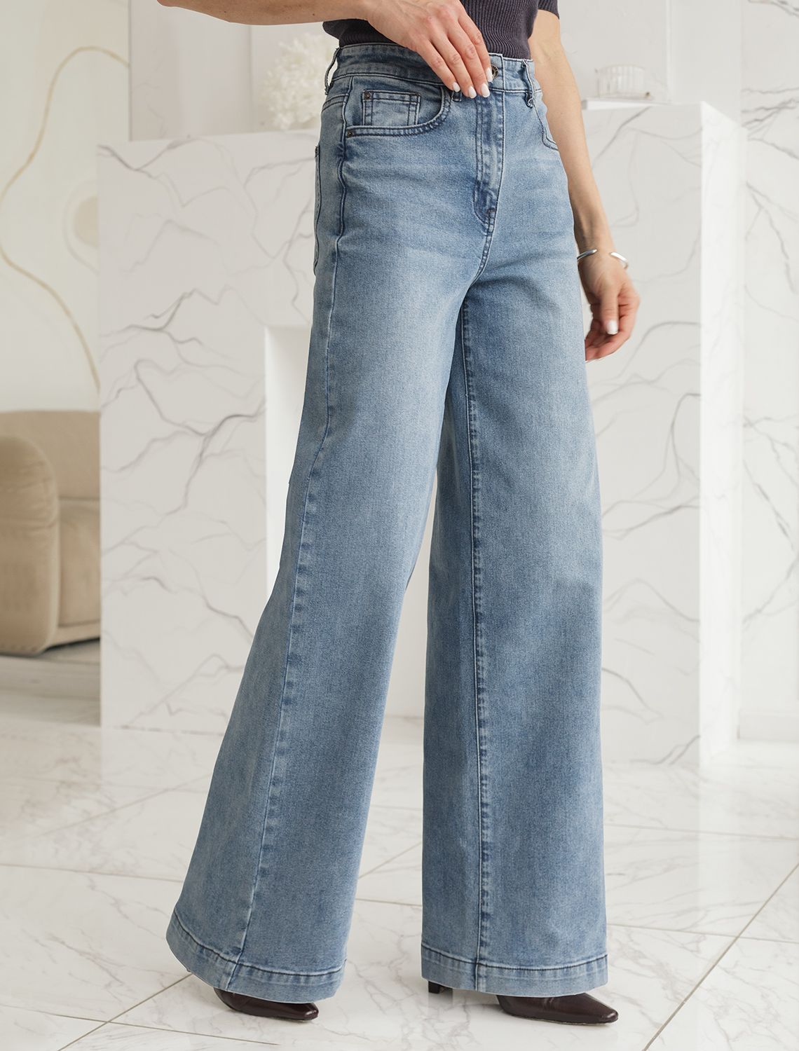 картинка Джинсы женские синий магазин Одежда+ являющийся официальным дистрибьютором в России 