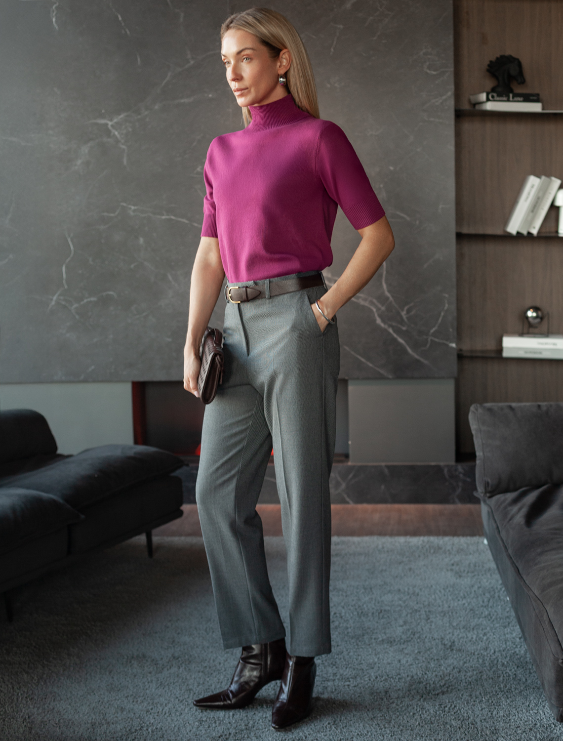 картинка Свитер женский пурпурный от магазина Одежда+