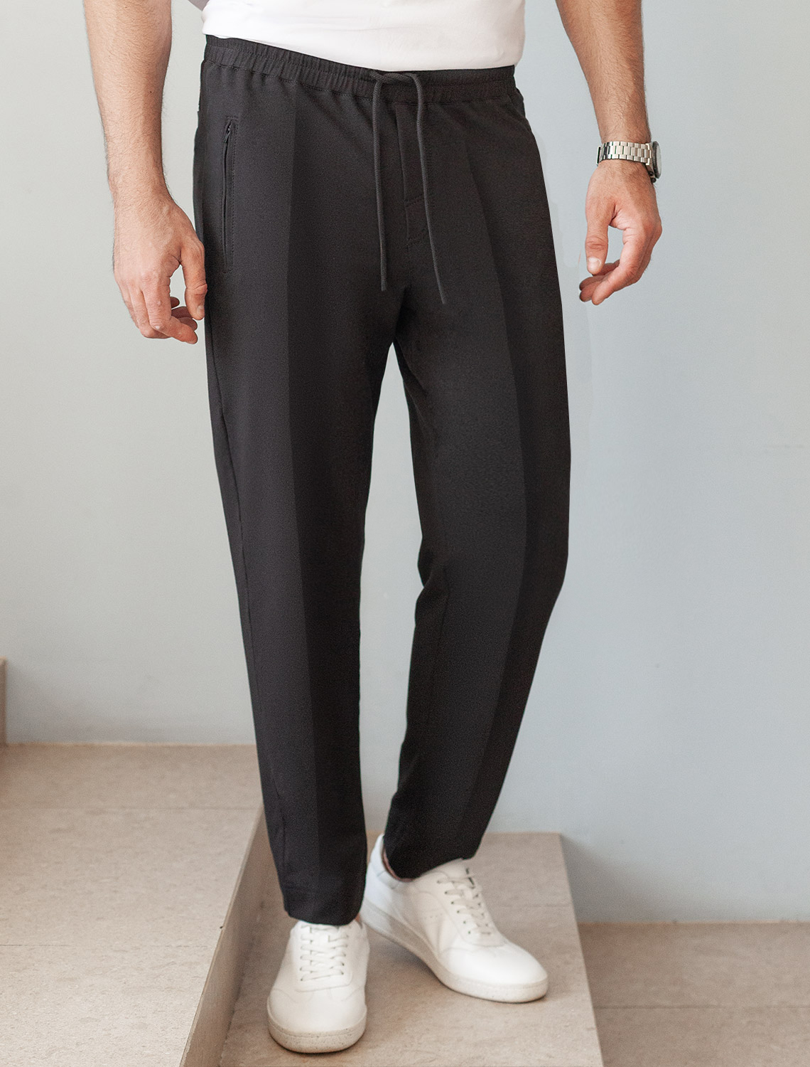 картинка Брюки мужские черный магазин Одежда+ являющийся официальным дистрибьютором в России 