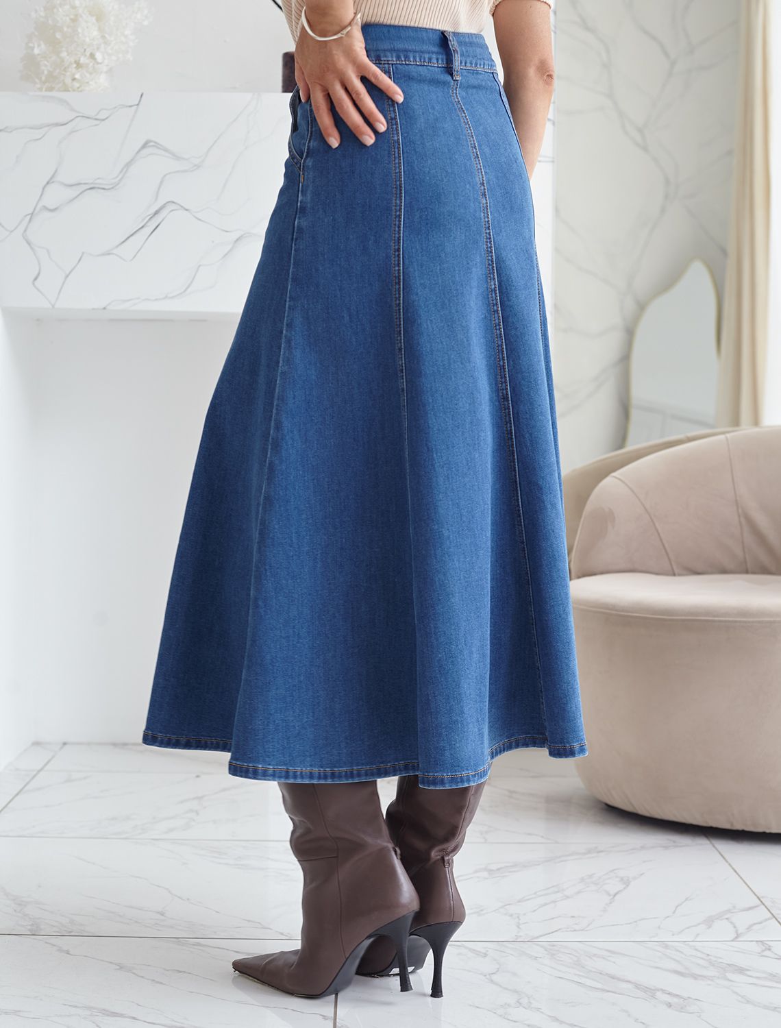 картинка Юбка женская синий от магазина Одежда+