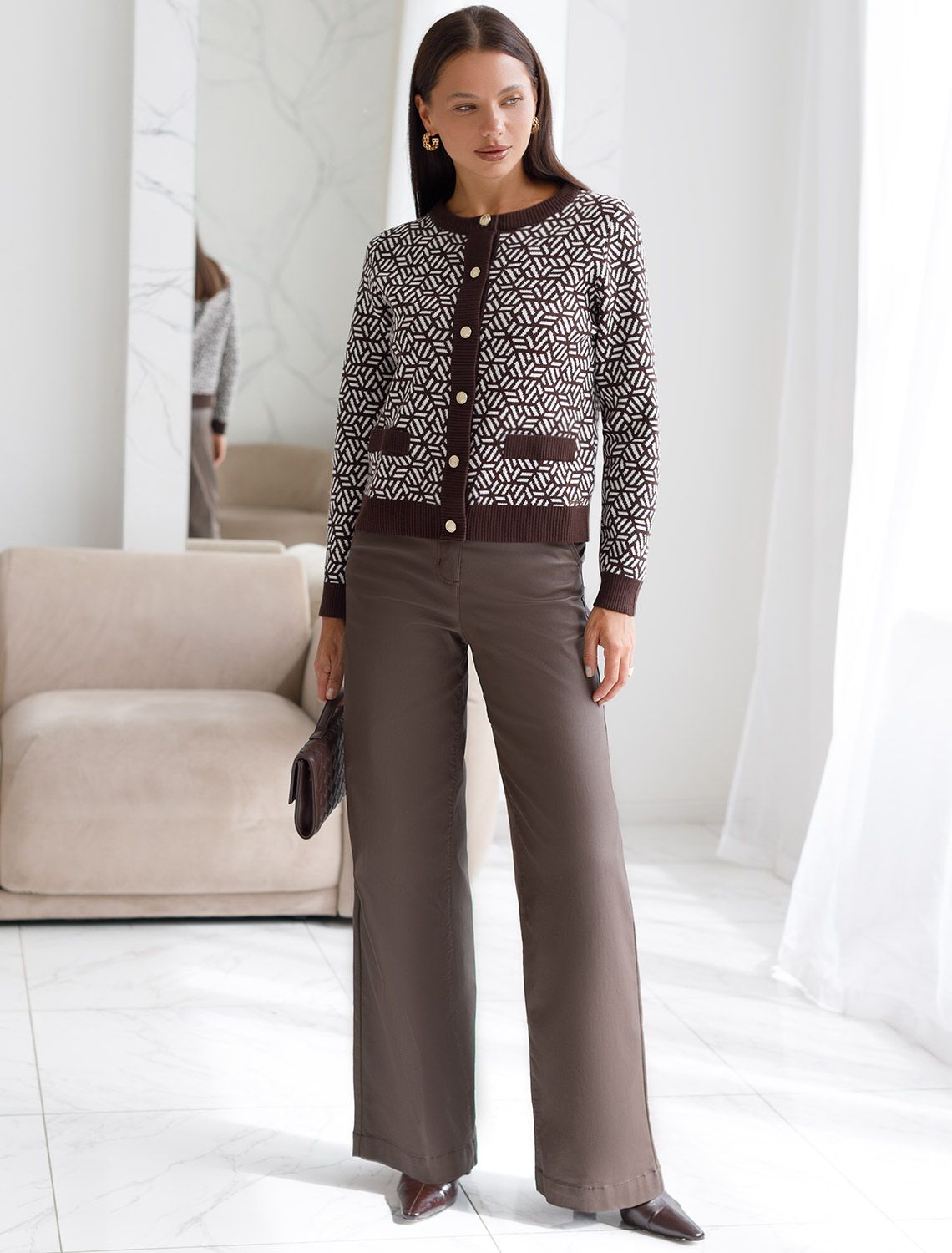 картинка Кардиган женский кофейный от магазина Одежда+